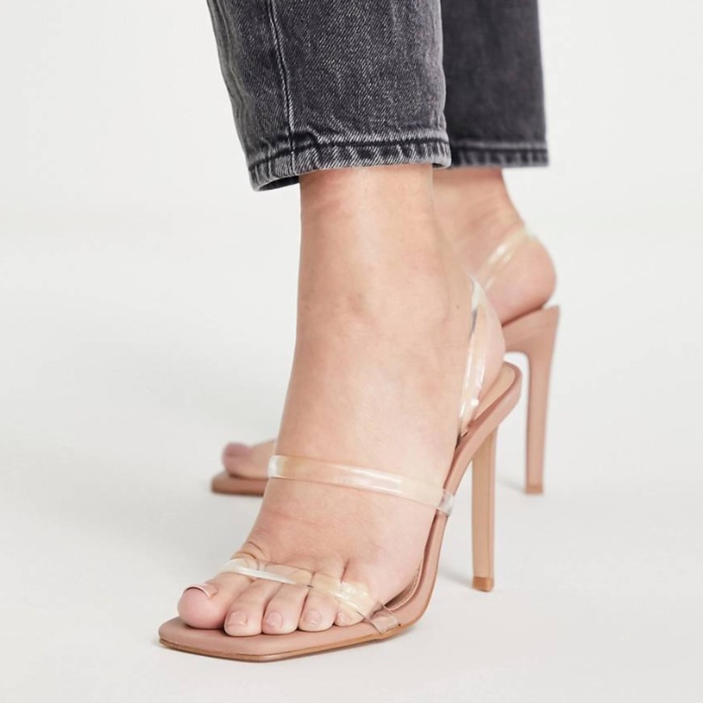 ASOS | STEVE MADDEN Gracie Strappy Heeled Sandal Clear Size 10
